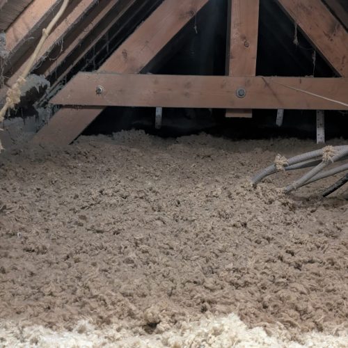 Combles isolés par soufflage de ouate de cellulose – Saint-Avold